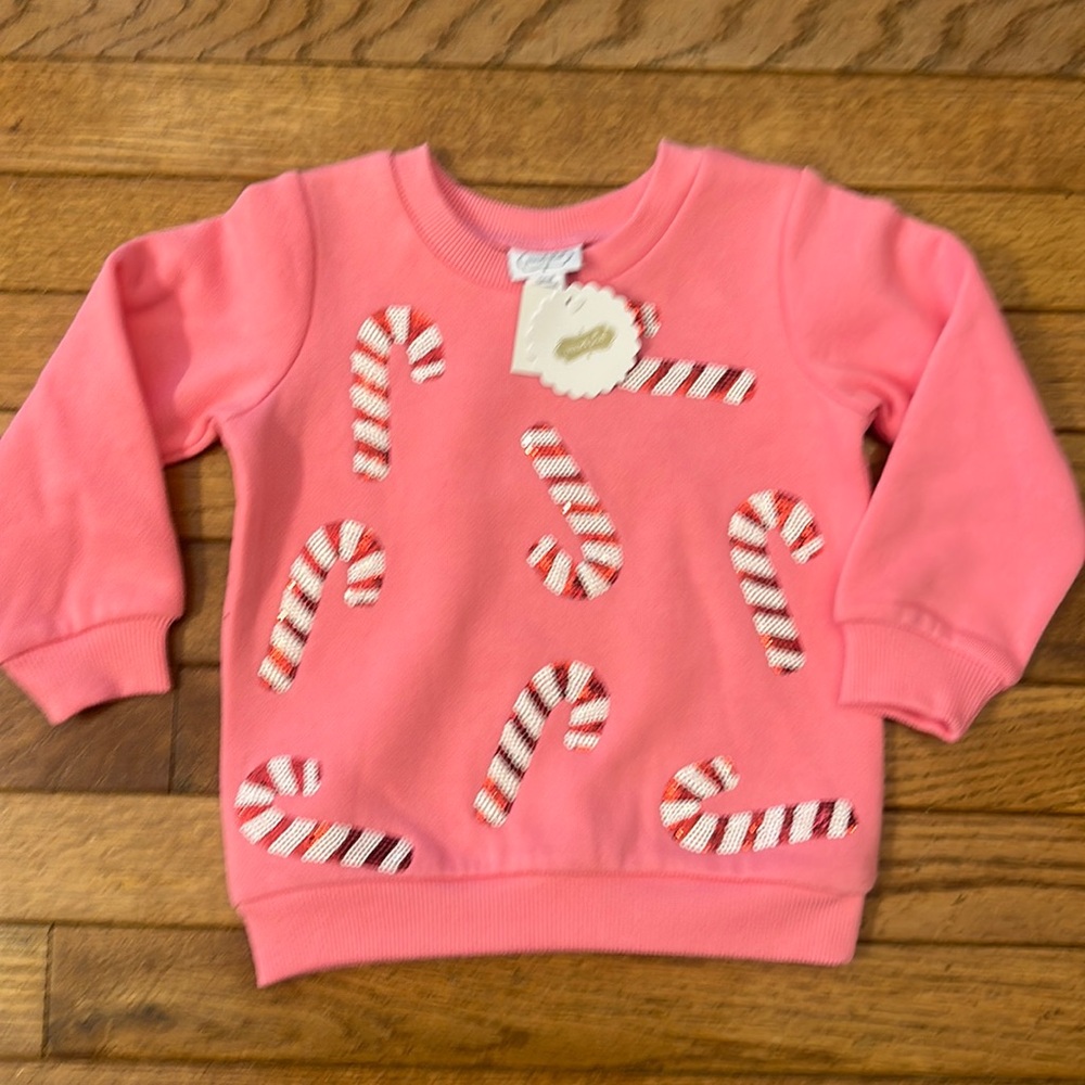 MudPie Candy Cane Holiday Christmas Sweatshirt